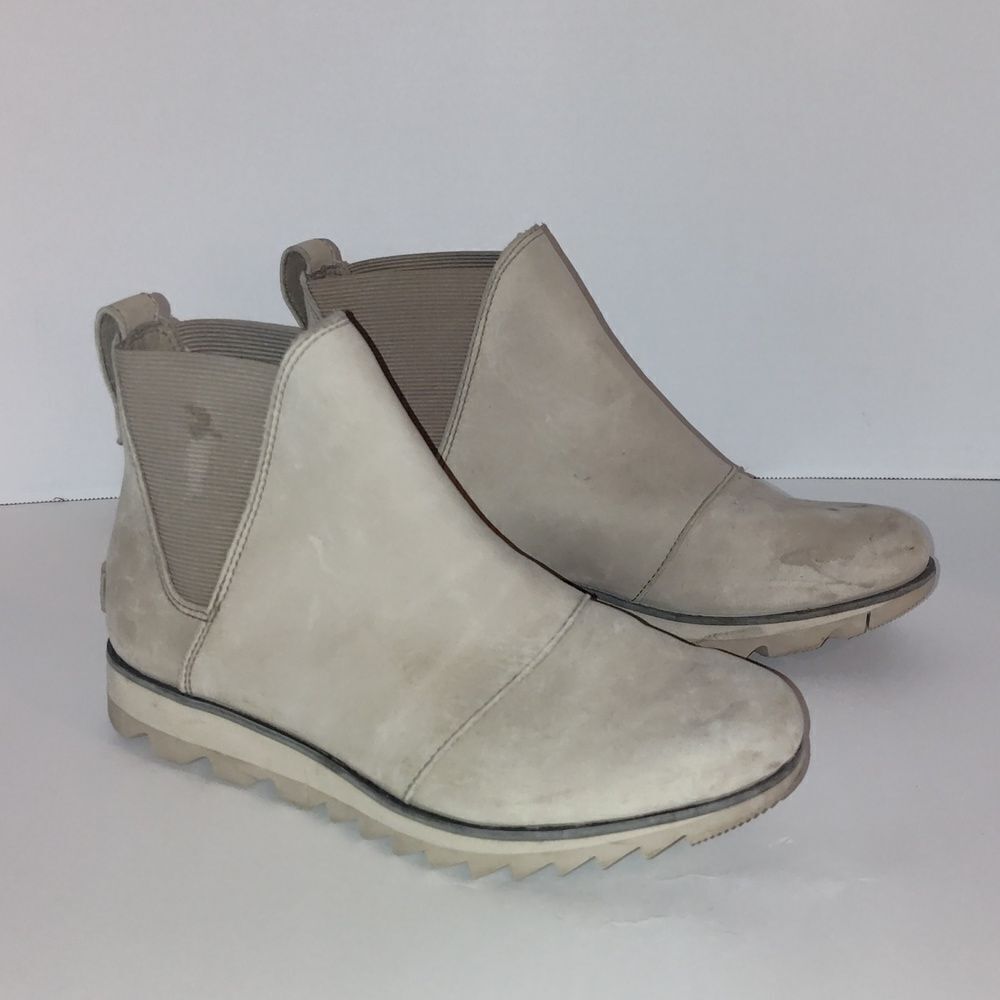 SorelβAnkle Boots Harlow Chelsea Ash Brown Tan Waterproof Suede Leather Size 6.5